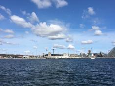 Blick vom Hafen auf Aarhus