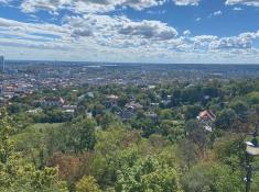 Blick von Szent Gellért Hill nach Süden auf Rand der Stadt, Budapest